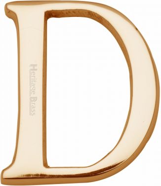 Click Here To Enlarge This Photo Of C1565 2 D-PB Heritage Brass Alphabet D Pin Fix 51mm (2") Polished Brass Finish