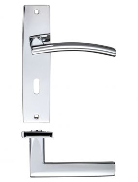Click Here To Enlarge This Photo Of ZPZ081CP - Zoo Hardware Stanza 'Amalfi' Lock Lever Handles (57mm c/c) on Backplate (180mm x 43mm) Polished Chrome (Designer Range)