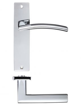 Click Here To Enlarge This Photo Of ZPZ082CP - Zoo Hardware Stanza 'Amalfi' Latch Lever Handles on Backplate (180mm x 43mm) Polished Chrome (Designer Range)