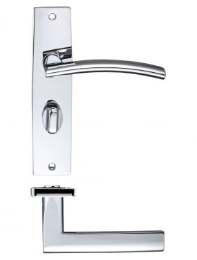 Click Here To Enlarge This Photo Of ZPZ083CP - Zoo Hardware Stanza 'Amalfi' Bathroom Lever Handles (57mm c/c) on Backplate (180mm x 43mm) Polished Chrome (Designer Range)