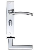 ZPZ083CP - Zoo Hardware Stanza 'Amalfi' Bathroom Lever Handles (57mm c/c) on Backplate (180mm x 43mm) Polished Chrome (Designer Range)