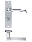 ZPZ083SCCP - Zoo Hardware Stanza 'Amalfi' Bathroom Lever Handles (57mm c/c) on Backplate (180mm x 43mm) (Dual Finish) Satin/Polished Chrome (Designer Range)
