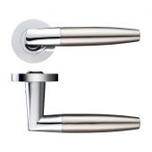 ZPZ110CPSN - Zoo Hardware Stanza 'Atlanta' Lever Handles on Round Screw on Rose - Polished Chrome (Designer Range)