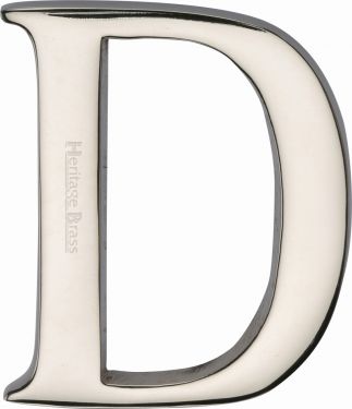 Click Here To Enlarge This Photo Of C1565 2 D-PNF Heritage Brass Alphabet D Pin Fix 51mm (2") Polished Nickel Finish