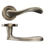 ZPZ230FB - Zoo Hardware Stanza 'Asti' Lever Handles on Round Screw on Rose - Florentine Bronze (Designer Range)