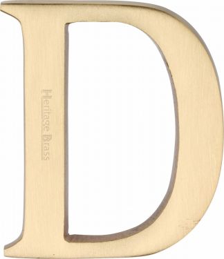 Click Here To Enlarge This Photo Of C1565 2 D-SB Heritage Brass Alphabet D Pin Fix 51mm (2") Satin Brass Finish