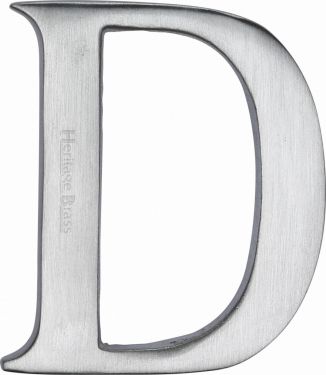 Click Here To Enlarge This Photo Of C1565 2 D-SC Heritage Brass Alphabet D Pin Fix 51mm (2") Satin Chrome Finish