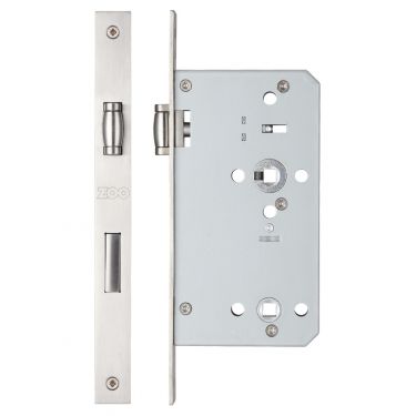 Click Here To Enlarge This Photo Of ZRD7860SS - Zoo Hardware Roller Din Bathroom Lock - 78mm c/c - 60mm Backset (Square) Satin Stainless Steel