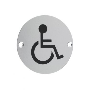 Click Here To Enlarge This Photo Of ZSA07SA - Zoo Hardware 76mm Disabled Disc Symbol - Aluminium
