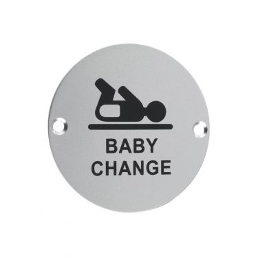 Click Here To Enlarge This Photo Of ZSA08SA - Zoo Hardware 76mm Baby Change Disc Symbol - Aluminium