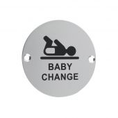 ZSA08SA - Zoo Hardware 76mm Baby Change Disc Symbol - Aluminium