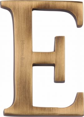 Click Here To Enlarge This Photo Of C1565 2 E-AT Heritage Brass Alphabet E Pin Fix 51mm (2") Antique Brass Finish