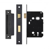 ZSC364PCB - Zoo Hardware 3 Lever Sashlock 64mm (45mm Backset) Black