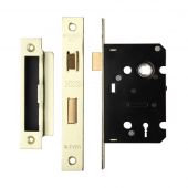ZSC364PVD - Zoo Hardware 3 Lever Sashlock 64mm (45mm Backset) Polished Brass