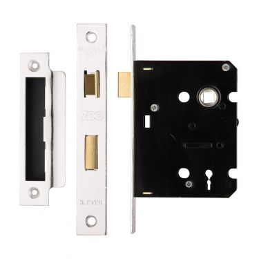 Click Here To Enlarge This Photo Of ZSC376PS - Zoo Hardware 3 Lever Sashlock 76mm (57mm Backset) Polished Stainless