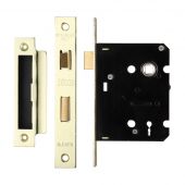 ZSC376PVD - Zoo Hardware 3 Lever Sashlock 76mm (57mm Backset) Polished Brass