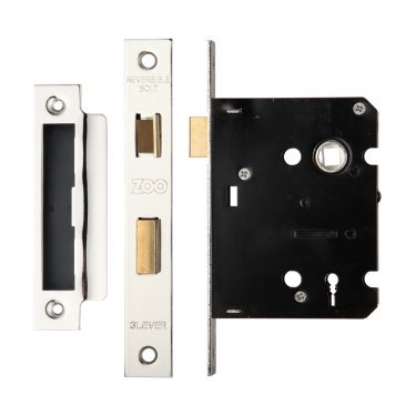 Click Here To Enlarge This Photo Of ZSC376SS - Zoo Hardware 3 Lever Sashlock 76mm (57mm Backset) Satin Stainless Steel