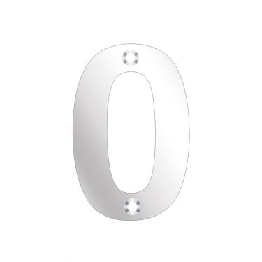 Click Here To Enlarge This Photo Of ZSN00APS - Zoo Hardware Numeral (No 0) 75mm Polished Stainless