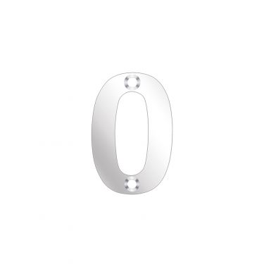 Click Here To Enlarge This Photo Of ZSN00PS - Zoo Hardware Numeral (No 0) 50mm Polished Stainless
