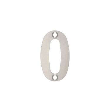 Click Here To Enlarge This Photo Of ZSN00SS - Zoo Hardware Numeral (No 0) 50mm Satin Stainless Steel