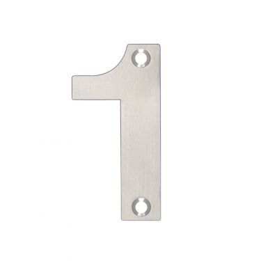Click Here To Enlarge This Photo Of ZSN01ASS - Zoo Hardware Numeral (No 1) 75mm Satin Stainless Steel
