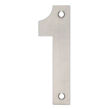 Click Here To Enlarge This Photo Of ZSN01BSS - Zoo Hardware Numeral (No 1) 102mm Satin Stainless Steel