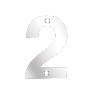 Click Here To Enlarge This Photo Of ZSN02APS - Zoo Hardware Numeral (No 2) 75mm Polished Stainless