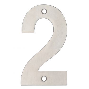 Click Here To Enlarge This Photo Of ZSN02BSS - Zoo Hardware Numeral (No 2) 102mm Satin Stainless Steel