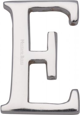 Click Here To Enlarge This Photo Of C1565 2 E-PC Heritage Brass Alphabet E Pin Fix 51mm (2") Polished Chrome Finish
