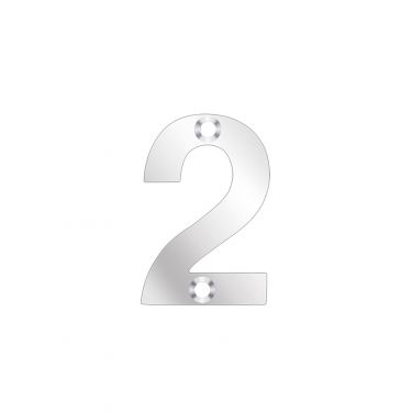 Click Here To Enlarge This Photo Of ZSN02PS - Zoo Hardware Numeral (No 2) 50mm Polished Stainless