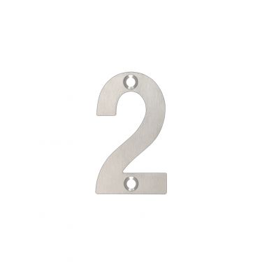 Click Here To Enlarge This Photo Of ZSN02SS - Zoo Hardware Numeral (No 2) 50mm Satin Stainless Steel
