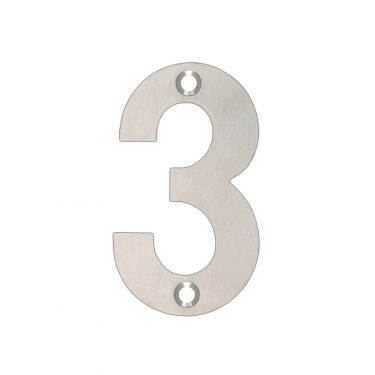 Click Here To Enlarge This Photo Of ZSN03ASS - Zoo Hardware Numeral (No 3) 75mm Satin Stainless Steel