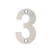 ZSN03ASS - Zoo Hardware Numeral (No 3) 75mm Satin Stainless Steel