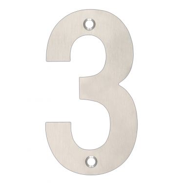 Click Here To Enlarge This Photo Of ZSN03BSS - Zoo Hardware Numeral (No 3) 102mm Satin Stainless Steel