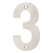 ZSN03BSS - Zoo Hardware Numeral (No 3) 102mm Satin Stainless Steel