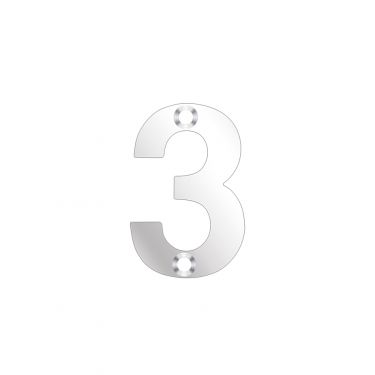 Click Here To Enlarge This Photo Of ZSN03PS - Zoo Hardware Numeral (No 3) 50mm Polished Stainless