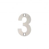 ZSN03SS - Zoo Hardware Numeral (No 3) 50mm Satin Stainless Steel