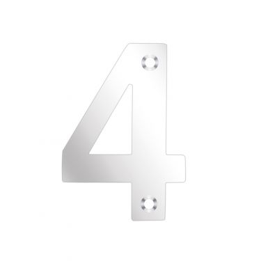 Click Here To Enlarge This Photo Of ZSN04APS - Zoo Hardware Numeral (No 4) 75mm Polished Stainless