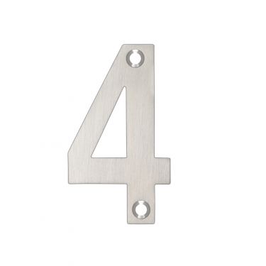 Click Here To Enlarge This Photo Of ZSN04ASS - Zoo Hardware Numeral (No 4) 75mm Satin Stainless Steel
