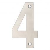 ZSN04BSS - Zoo Hardware Numeral (No 4) 102mm Satin Stainless Steel