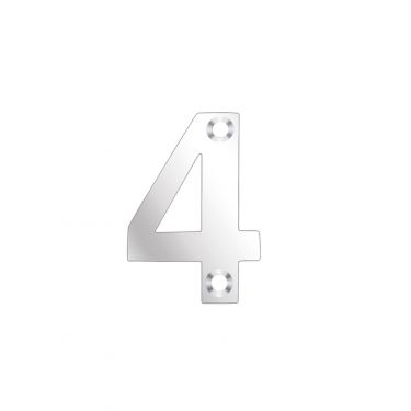 Click Here To Enlarge This Photo Of ZSN04PS - Zoo Hardware Numeral (No 4) 50mm Polished Stainless