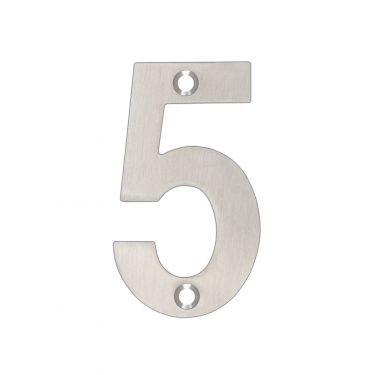 Click Here To Enlarge This Photo Of ZSN05ASS - Zoo Hardware Numeral (No 5) 75mm Satin Stainless Steel