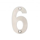 ZSN06ASS - Zoo Hardware Numeral (No 6 & 9) 75mm Satin Stainless Steel