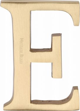 Click Here To Enlarge This Photo Of C1565 2 E-SB Heritage Brass Alphabet E Pin Fix 51mm (2") Satin Brass Finish