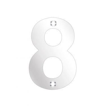 Click Here To Enlarge This Photo Of ZSN08APS - Zoo Hardware Numeral (No 8) 75mm Polished Stainless