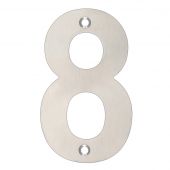 ZSN08BSS - Zoo Hardware Numeral (No 8) 102mm Satin Stainless Steel