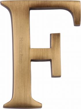 Click Here To Enlarge This Photo Of C1565 2 F-AT Heritage Brass Alphabet F Pin Fix 51mm (2") Antique Brass Finish