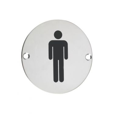 Click Here To Enlarge This Photo Of ZSS01PS - Zoo Hardware 76mm Male Disc Symbol - Polished Stainless Steel