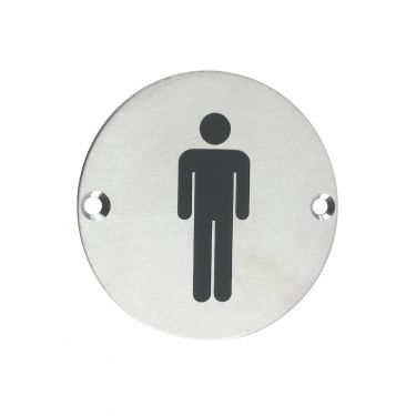 Click Here To Enlarge This Photo Of ZSS01SS - Zoo Hardware 76mm Male Disc Symbol - Satin Stainless Steel