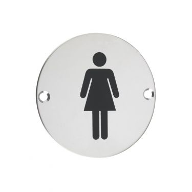 Click Here To Enlarge This Photo Of ZSS02PS - Zoo Hardware 76mm Female Disc Symbol - Polished Stainless Steel